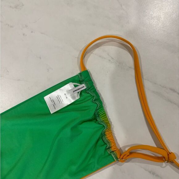 WEWOREWHAT Leigh Gradient Bikini Top Ruched Tie Back Square Neck Medium NWT - Picture 9 of 9